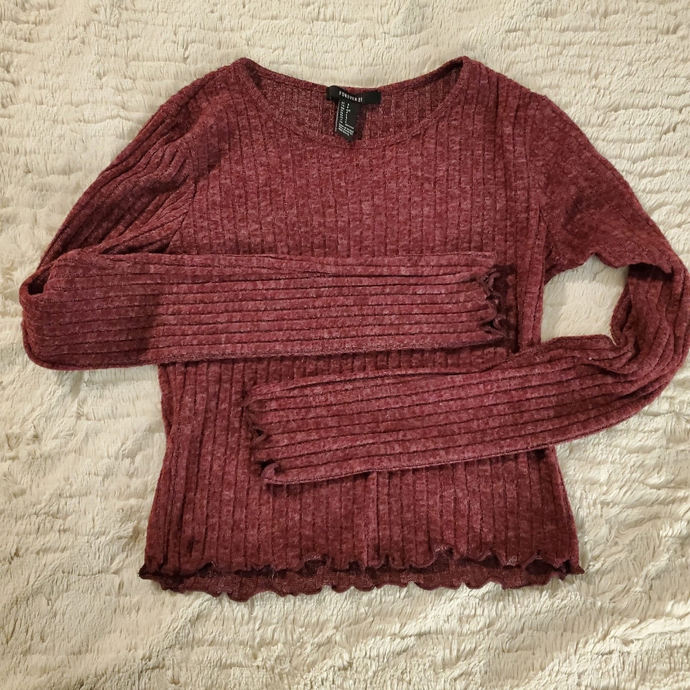 Forever 21 So Soft Wide Ribbed Shirt - Small